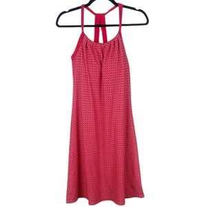 Prana Pink Build-in Shelf Bra Patterned Halter Top Dress Size Medium